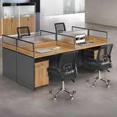 Rectangular Wood Office Workstation 4-Way