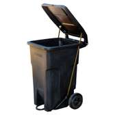 Top tank black,Yellow,Red,Blue pedal bin with wheels 100L