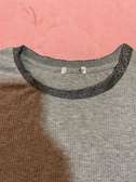 Silver Round Neck Grey Crop Top
