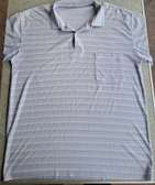 Men's Light Blue Patterned Polo Shirt