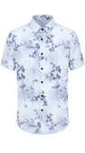 summer  blue floral shirt