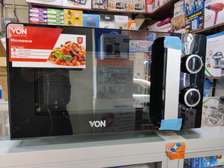 VON Microwave Oven Black Manual Dials Compact