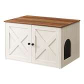 LASA Wooden CAT Litter Box Cabinet With Tableto...