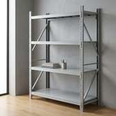 shelves;4-Tier Heavy-Duty Metal Rack in Litein