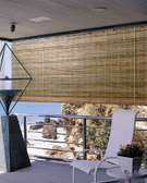 Natural Bamboo Roll-Up Blinds Warm Wood Tone