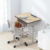 Modern adjustable school desk and chair