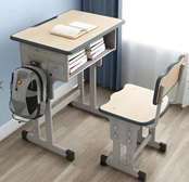 Adjustable Student Desk & Chair Set with Storage Shelf