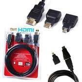 1.5M 3 in 1 HDMI Cable HDMI to Mini Micro HDMI Adapter
