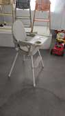 Baby High Chair Foldable Grey with Tray & Cup Holder