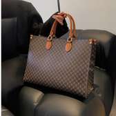 Luxury Designer Tote Large Brown with Leather Handles