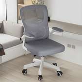 Ergonomic Office Chair White Gray Mesh Adjustable