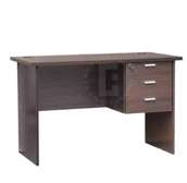 Sturdy Dark Brown Office Desk with Locking Drawers