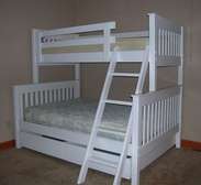 White Twin Over Full Bunk Bed with Storage Drawers