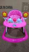 Bright Pink Baby Walker with Interactive Toys & Safety