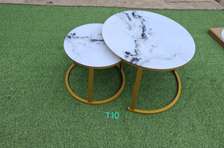 Nesting Tables set  Marble Top with Gold Frame