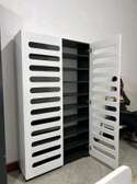Spacious White Shoe Cabinet with Ventilated Doors