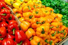 Fresh Red, Yellow & Green Bell Peppers Crisp & Sweet