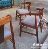 Elegant Wooden Dining Chairs Set Mid-Century Gray