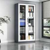2-Door Steel Full Glass Office File Cabinet