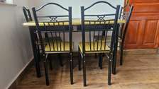 Dining Table Set with Metal Frame Chairs