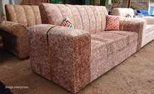 3-Seater Brown Velvet Sofa