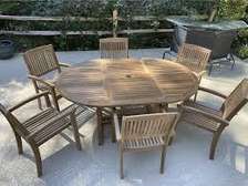 Mahogany / Mvule outdoors dining table and chairs
