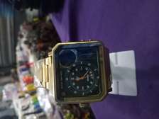 Vintage Gold-Tone Men's Watch Dual Analog Display