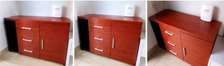 Red Applewood Executive Desk + Cabinet