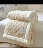 Sherpa Blanket Plush Cream Cozy Warm Throw