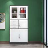 Metal Storage Cabinet Light Gray with safe