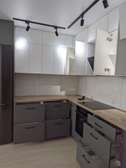 Premium Modular Kitchen Cabinet Set Matte Brown White