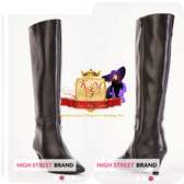 Black Pointed Leather Boots From UK