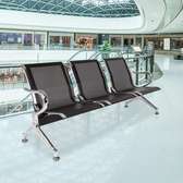 Waiting Bench: Black Steel Non-Padded Waiting Bench