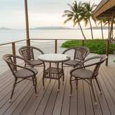 Dining Set; Four Seaters Rattan Home Outdoor Set