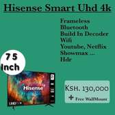 Hisense 75 Inch 4K UHD Frameless +Free wall mount