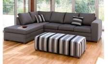 6-Seater grey L-shaped sofa