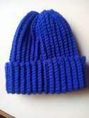 Cozy Blue Ribbed Crochet beanie hat