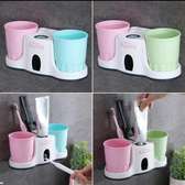 ☀️Wall mount toothpaste dispenser with 2 cups