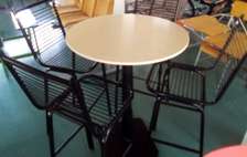 Modern metallic tables and chairs