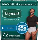 Depend Fresh Protection Adult Diapers, Men, 72 pack