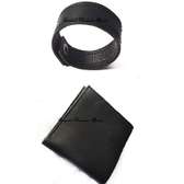 Mens Black Leather wallet and bracelet