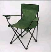 Foldable camping chair with cup holder pouch