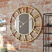 Creative wall clock metal with mirror  50cm