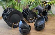 Black,cream & white 24 pcs dinner set