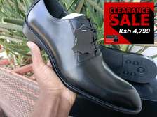 Black office leather shoes
