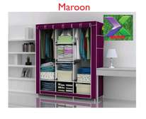 Portable Wooden Wardrobe with Canvas Cover