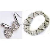 Womens White crystal Bracelet and earrings