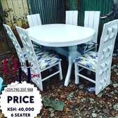 Crispy White 6 Seater Dining Table Sets