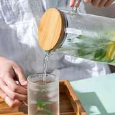 Bamboo lid Glass jug/alfb