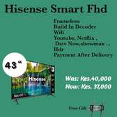 43 Hisense smart digital +Free wall mount